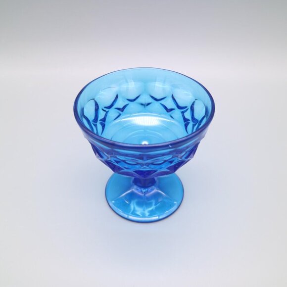 Vintage Noritake Perspective Cobalt Blue Aqua Sherbet Dessert Glasses | Set of 8 - Picture 4 of 9